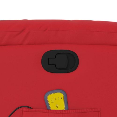 Масажен реклайнер стол, червен, изкуствена кожа