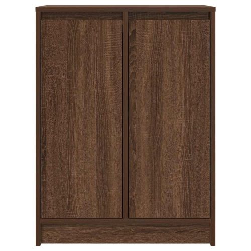 Сайдборд, кафяв дъб, 57x34x76 см, инженерно дърво