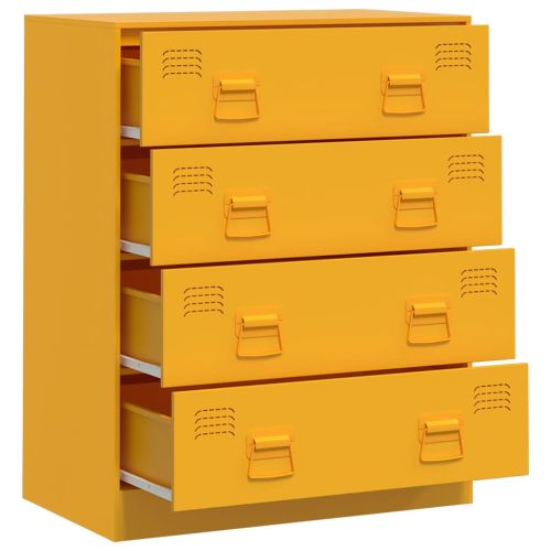 Бюфет, горчица жълто, 67x39x83 см, стомана