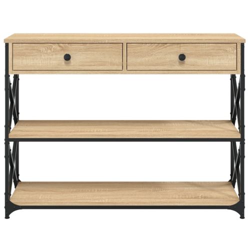 Конзолна маса, дъб сонома, 100x28x75 см, инженерно дърво