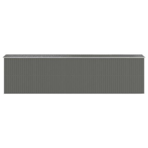 Градинска барака светлосива 192x772x223 см поцинкована стомана