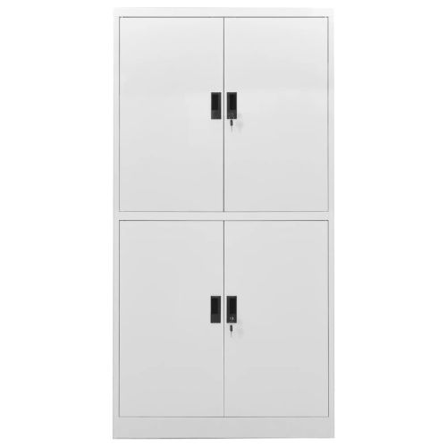 Офис шкаф, светлосив, 90x40x180 см, стомана