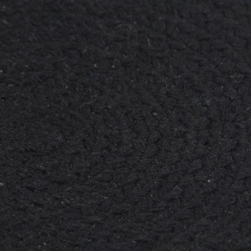 Подложки за хранене, 6 бр, черни, 38 см, кръгли, памук