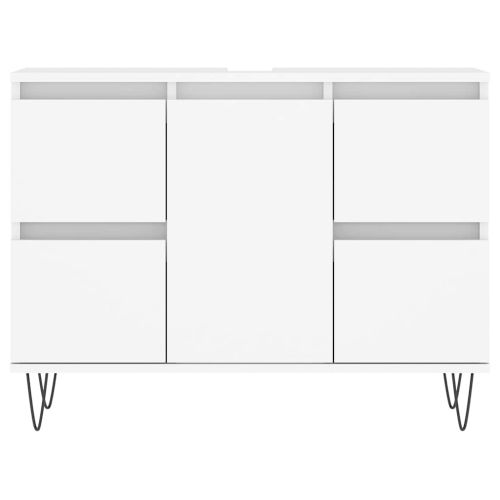 Шкаф за баня, бял, 80x33x60 см, инженерно дърво