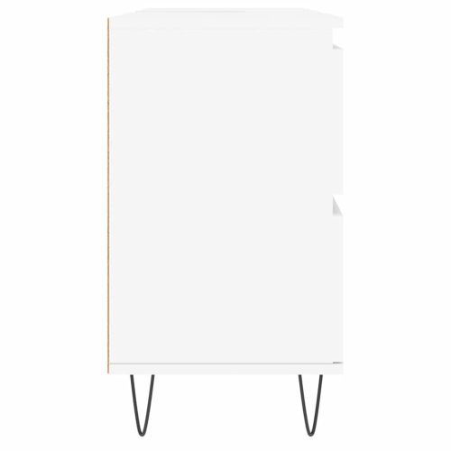 Шкаф за баня, бял, 80x33x60 см, инженерно дърво