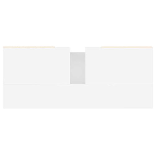 Шкаф за баня, бял, 80x33x60 см, инженерно дърво