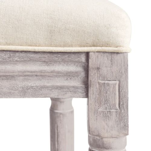 Бар табуретки, 2 бр, бели, лен