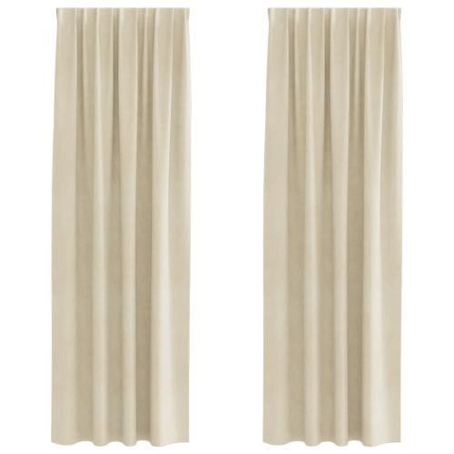 Затъмняващи завеси 2 pcs Крем 140 x 245 cm Кадифе