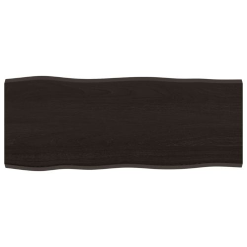 Плот за маса тъмнокафяв 100x40x2 см обработен масивен дъб