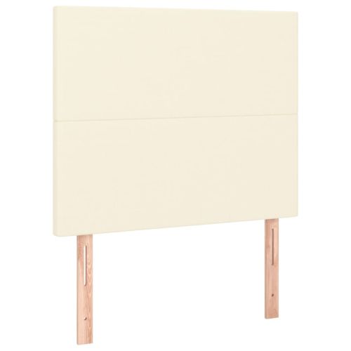 Боксспринг легло с матрак LED кремаво 100x200см изкуствена кожа