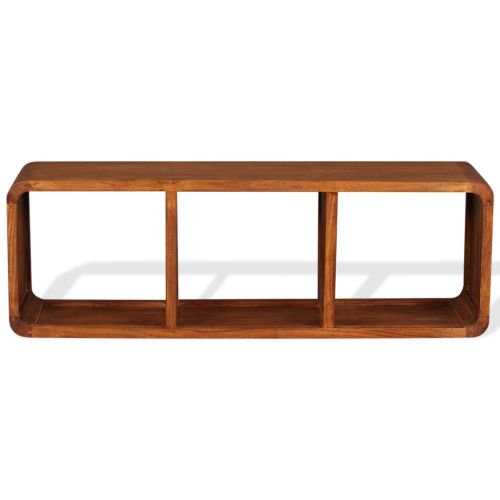 ТВ шкаф масивно дърво с меден финиш 120x30x40 см