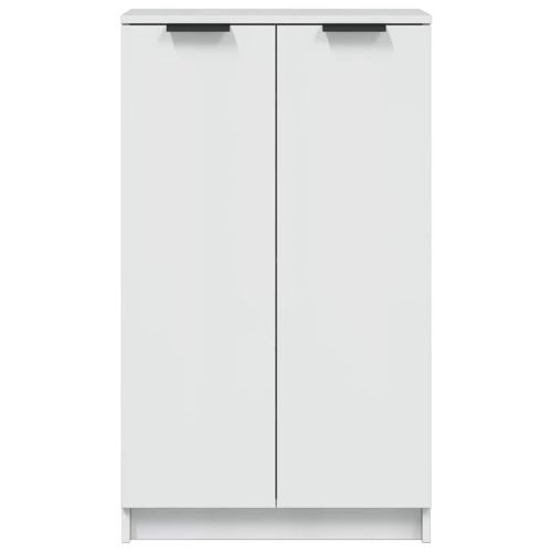 Шкаф за обувки, бял гланц, 59x35x100,5 см, инженерно дърво