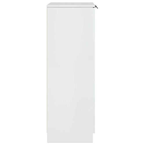 Шкаф за обувки, бял гланц, 59x35x100,5 см, инженерно дърво