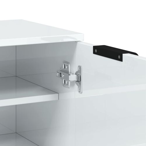 Шкаф за обувки, бял гланц, 59x35x100,5 см, инженерно дърво