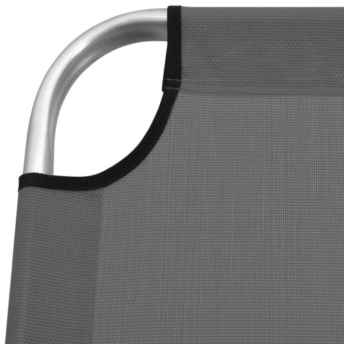 Допълнително висок сгъваем шезлонг за възрастни сив алуминий