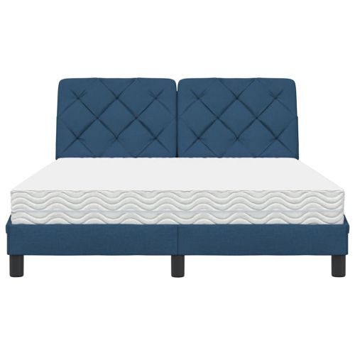 Легло с матрак, синьо, 140x200 см, плат