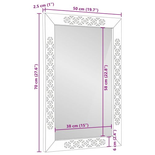 Огледало за баня с огледало Бяло 70 x 50 x 2,5 см