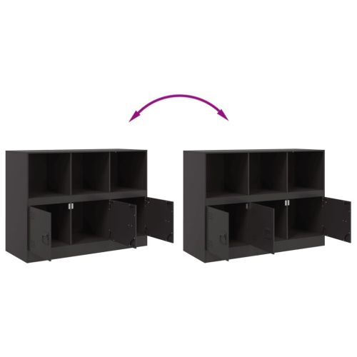 Бюфет, черен, 99x39x73 см, стомана