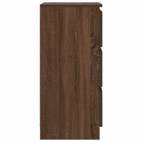 Сайдборд, кафяв дъб, 37,5x35x76 см, инженерно дърво