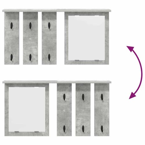 Стенен закачалка за палта с рафт Бетонно сиво 85 x 10 x 45 см