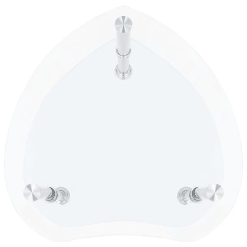 Странична маса с 2 рафта прозрачна 38x38x50 см закалено стъкло