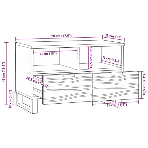 ТВ Единици с чекмедже Кафяво 70 x 33 x 46 см Инженерно дърво