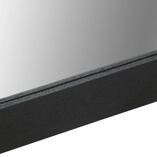 Огледало за баня, черно, 50x70x2,5 см, инженерно дърво и месинг
