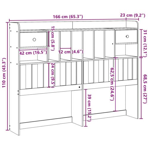 Горна табла с място за съхранение, 160 см, масивно дърво бор