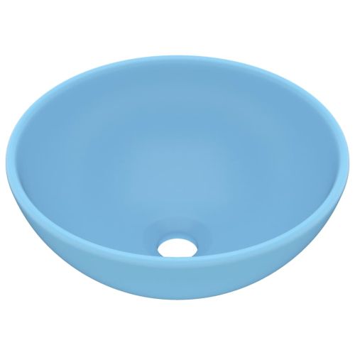 Мивка за баня лукс кръгла светлосин мат 32,5x14 см керамика