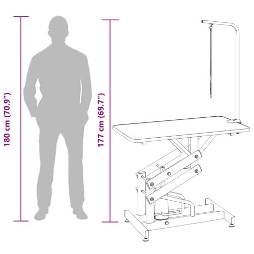 Хидравлична маса за подстригване на домашни любимци, регулируема
