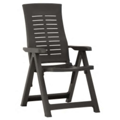 Градински регулируеми столове, 2 бр, пластмаса, антрацит