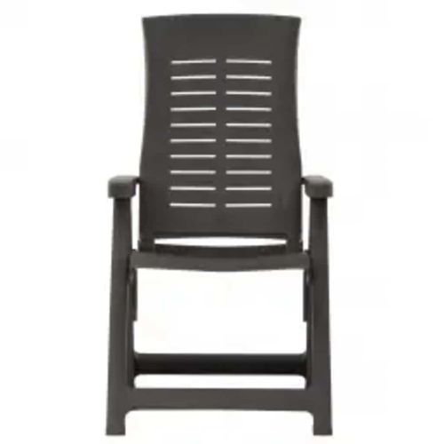 Градински регулируеми столове, 2 бр, пластмаса, антрацит