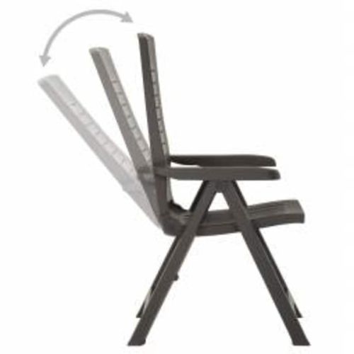 Градински регулируеми столове, 2 бр, пластмаса, антрацит