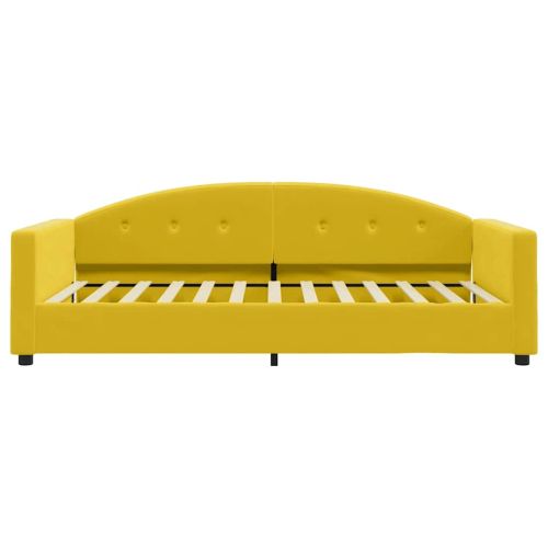 Канапе с матрак, жълто, 100x200 см, кадифе