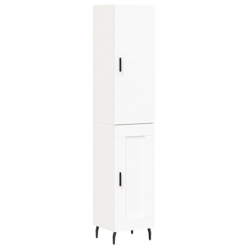 Висок шкаф, бял, 34,5x34x180 см, инженерно дърво