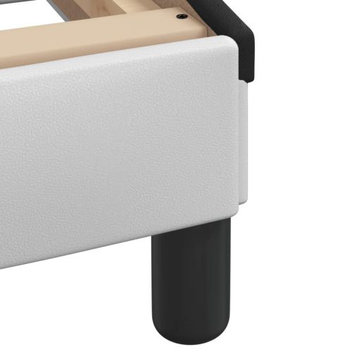 Легло с матрак Hvar, бяло-черно, 100x200 см, изкуствена кожа