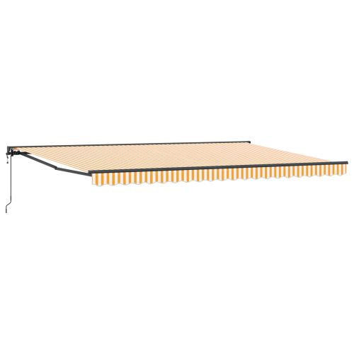 Рамка за сенник Жълт и бял 500 × 300 cm Полиестер с PU покритие