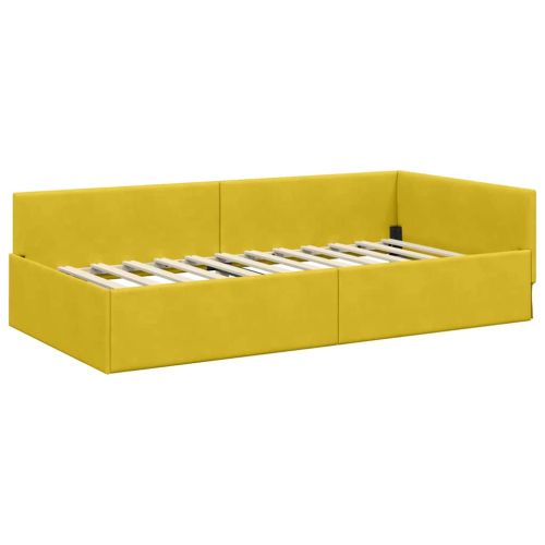 Ъглова рамка за легло с матрак Друг 2 pcs Жълто Кадифе