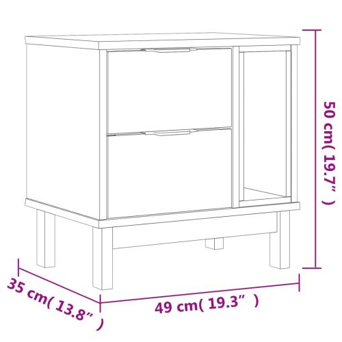 Нощно шкафче FLAM 49x35x50 см бор масив