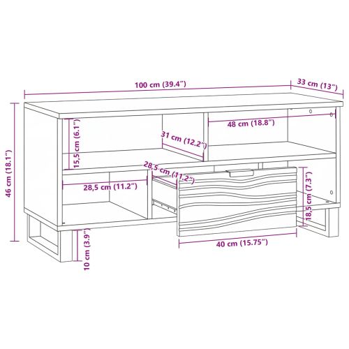 ТВ Единици с чекмедже Кафяво 105 x 33 x 46 см Инженерно дърво