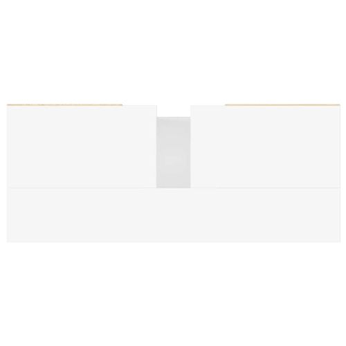 Шкаф за баня, бял, 80x33x60 см, инженерно дърво