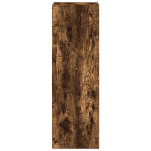 Висок шкаф, опушен дъб, 50x41x124 см, инженерно дърво