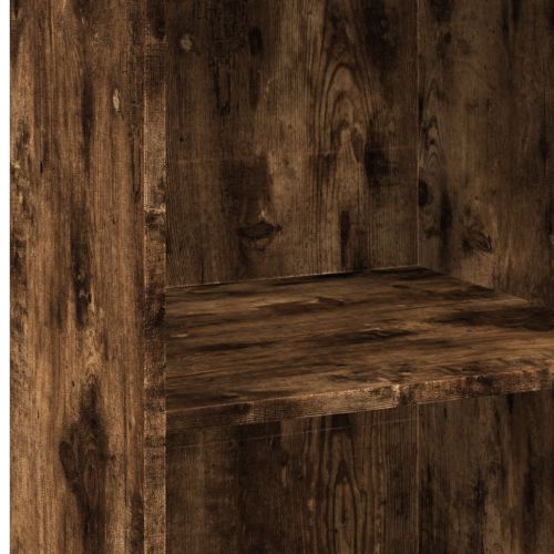 Висок шкаф, опушен дъб, 50x41x124 см, инженерно дърво