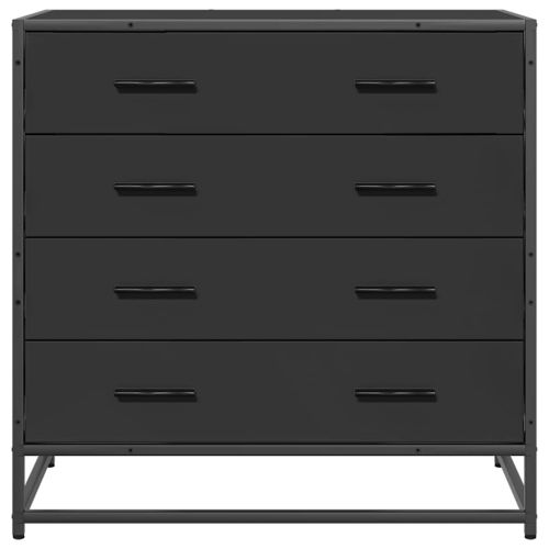 Шкаф с чекмеджета Черен 70x41x70 cm Инженерна дървесина