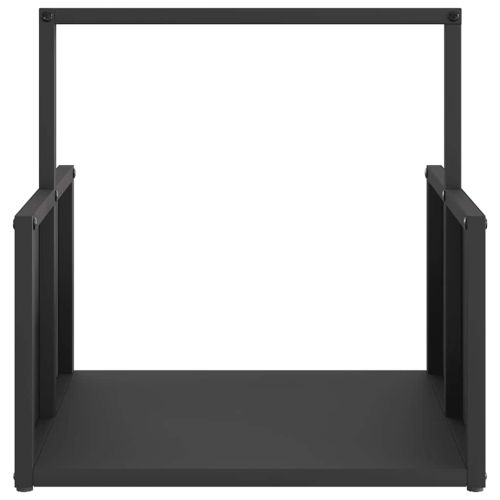 Стойка за дърва, черна, 40x40x40 см, студеновалцувана стомана