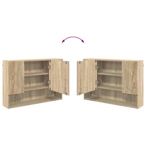 Шкаф с огледало Сонома дъб 80 x 17 x 55 см Инженерно дърво