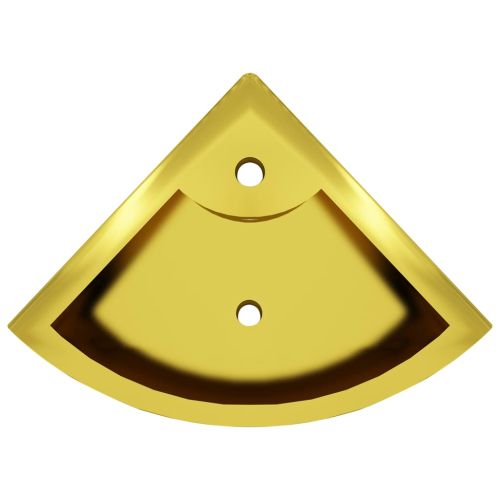 Мивка с преливник, 45x32x12,5 см, керамична, златиста