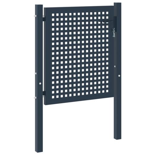 Оградна порта, антрацит, 102x75 см, стомана