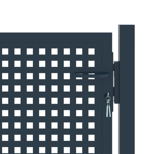 Оградна порта, антрацит, 102x75 см, стомана