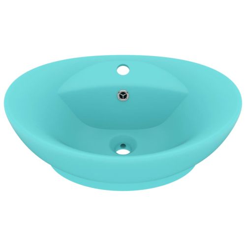 Мивка с преливник лукс овал светлозелен мат 58,5x39 см керамика